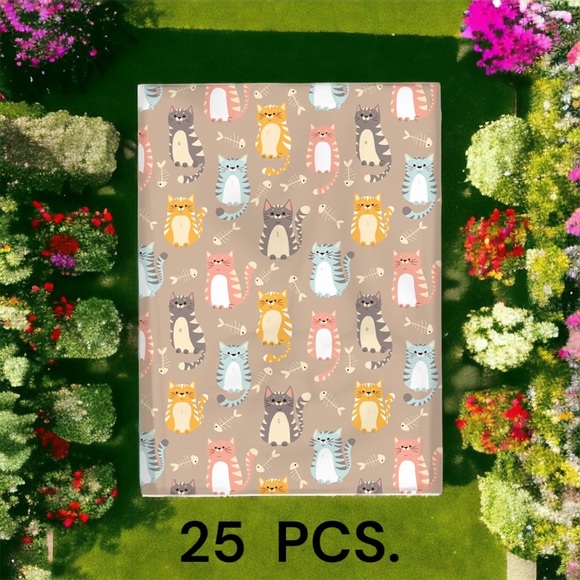 25 10X13 Poly Mailers, Cats and Fish Bones Shipping Envelopes PRICE IS FIRM - Picture 6 of 7